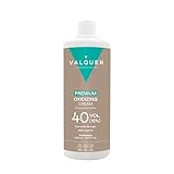 VALQUER Agua Oxigenada Premium en Crema 40 Volúmenes 12% | Oxidante Perfumado para Coloración Permanente y Decoloración Capilar con Aceite de Argán | Uso Profesional | 1L