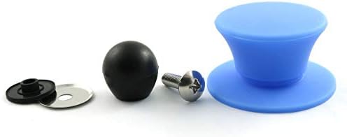 PZRT Universal Pot Lid Cover Knob,Anti-Heat Silicone 2.3 inch Base Replacement Cookware Pot Lid Handle Circular Handgrip with Screw Nut - Blue