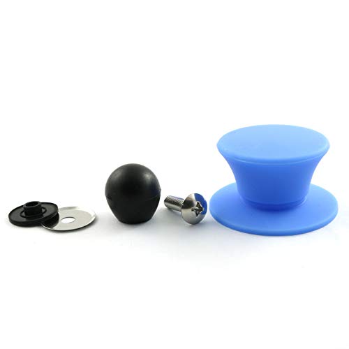 Pzrt Universal Pot Lid Cover Knob,Anti-Heat Silicone 2.3 Inch Base Replacement Cookware Pot Lid Handle Circular Handgrip With Screw Nut - Blue #TOP3