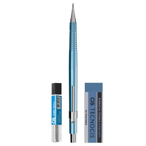 CIS KIT TECNOCIS BOHO - 1 Lapiseira 0,7mm Corpo Azul Claro + 1 Borracha + 01 tubo de grafite