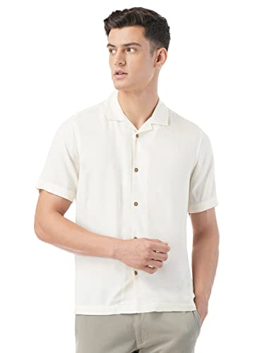 Image of FYLTR Men's Solid Rayon Casual Shirt with Resort Collar & Half Sleeves | Shirts for Men