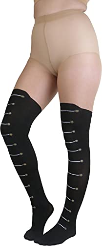 Image of ToBeInStyle Women's Full Footed Pantyhose with Thigh High Designs