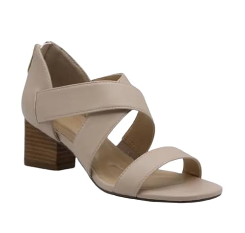 Adrienne Vittadini Women's Astoric Heeled Sandal, Sand-FL, 7M