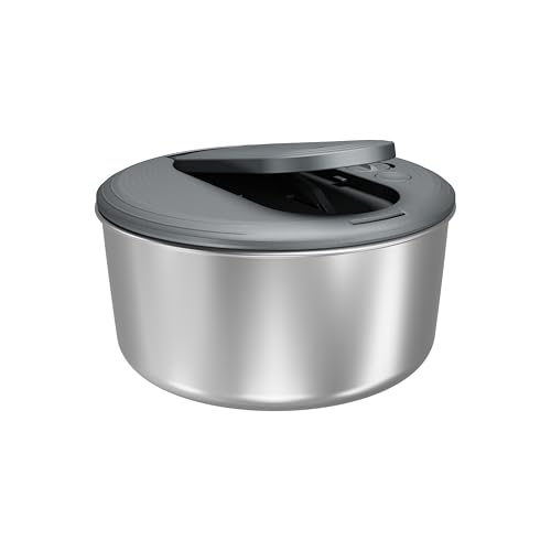 Zyliss Swift Dry Centrifuga per Insalata in Acciaio Inox, Piccola, Capacità 3,5 L, Tecnologia AquaVent, Senza BPA, Base antiscivolo, Lavabile in lavastoviglie