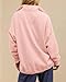 Gacaky Sweatshirt for Women Oversized Casual Long Sleeve Button Henley Neck Pullover Tops Fashion Outfits Clothes Pink S