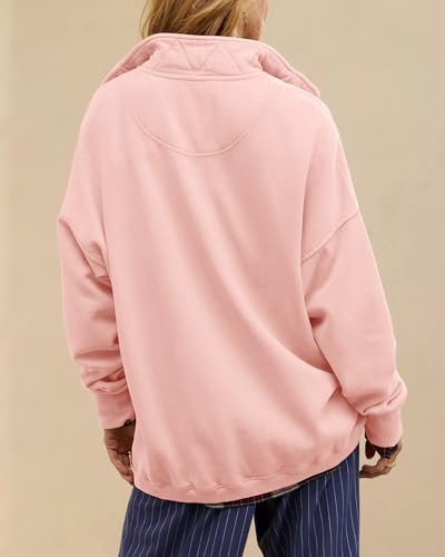 Image of Gacaky Sweatshirt for Women Oversized Casual Long Sleeve Button Henley Neck Pullover Tops Fashion Outfits Clothes