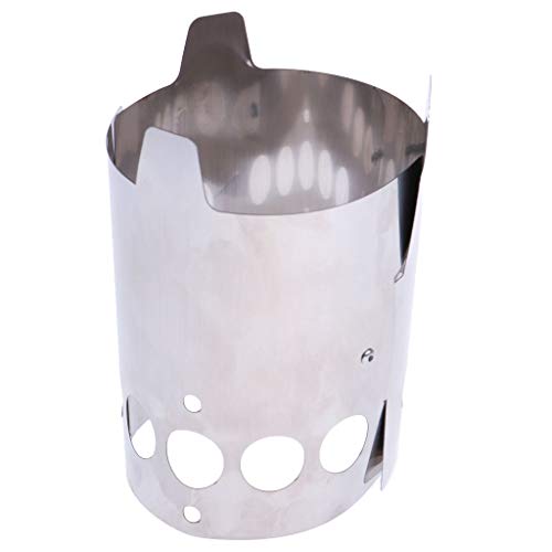 YIJU Fogão a Lenha de aço Inoxidável para Mochila, Acampamento, Piquenique - 20.5x15 centímetros