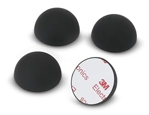 Dynavox Silikon-Elastomer Dämpfer ED20 4er-Set, Universal Absorber-Füße für HiFi Geräte, Lautsprecher, Verstärker und Plattenspieler, Resonanzdämpfer mit 3M-Klebefläche, schwarz