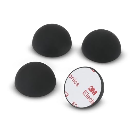 Dynavox amortiguadores de elastómero de Silicona ED20, 4 pies absorbentes universales para Altavoces, amplificadores y Tocadiscos, amortiguadores de resonancia con Superficie Adhesiva 3M, Negro