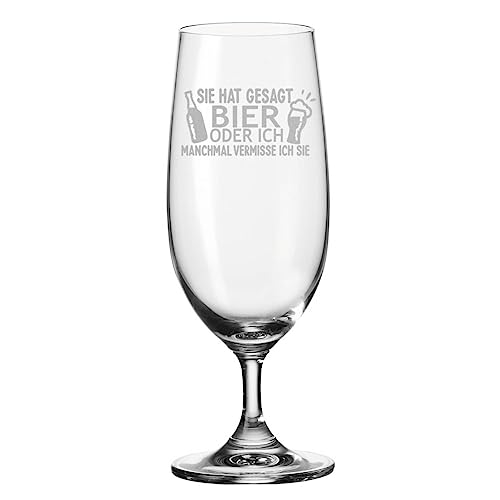 Leonardo Vaso de cerveza con grabado – Ella ha dicho cerveza o yo – Tulipán de cerveza como regalo para hombres – Idea de regalo de cumpleaños o Oktoberfest – Regalos para papá para el Día del Padre –