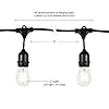 mulin 15M Catena Luminosa Esterno Prolungabile 15 Portalampada E27 Cavo Nero Collegabile Fino a 1500W IP54 Decorative Esterno Patio Cortile Matrimonio Feste Giardino|15M, 15 Portalampade, Nero #3