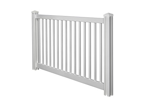 WamBam Traditional 4 by 7-Feet Premium Yard and Pool Vinyl Fence Panel with Post and Cap - Thumbnail 5