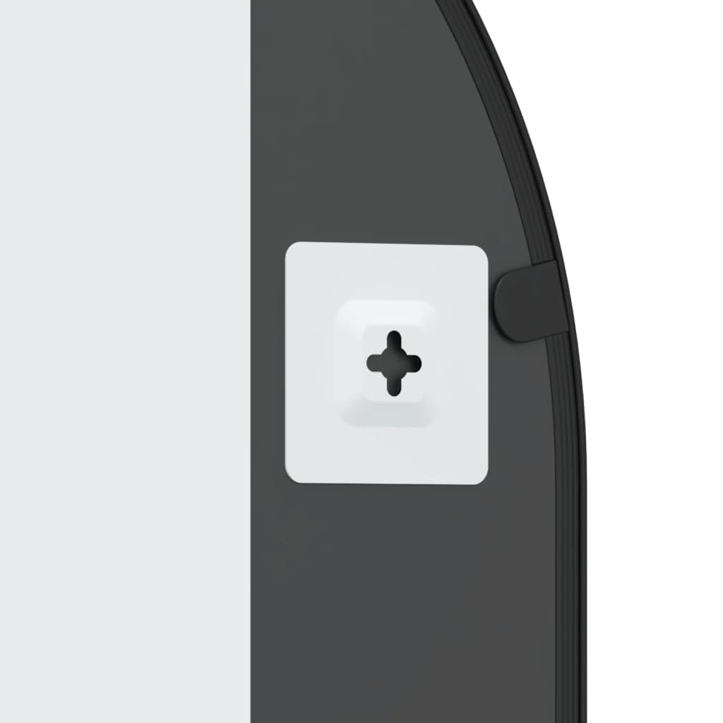 Wandspiegel Schwarz 50x100 cm Gewölbt mit pulverbeschichtetem Eisenrahmen, Glasspiegel für Badezimmer Schlafzimmer Flur, Wandmontage Ganzkörperspiegel zur Dekoration und Rasur