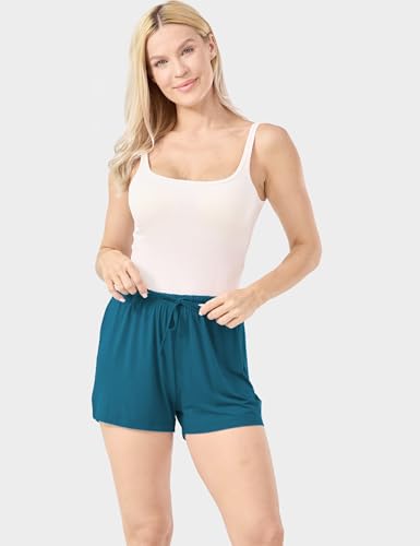 Image of GYS Women's Bamboo Viscose Cooling High Waisted Pajama Shorts | Moisture wicking, Breathable, Tagless, Soft stretch, Elastic waist with drawstring, for hot flashes & summer sleep