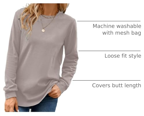 Image of MOLERANI Sweatshirts for Women Casual Long Sleeve Crewneck Shirt Tunic Tops | Pullovers, Soft Lightweight Warm Fabric, Loose Fit, Fall Winter Trendy Clothes, Daily Wear, Workout, Outdoor Outfits