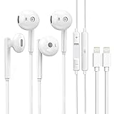 2Pack iPhone Wired Earbuds Earphones Headphones, Stereo Noise Canceling Isolating in Ear Headset with Built-in Microphone&Volume Control Compatible with iPhone 12 11 Pro Max Mini Plus SE X XS XR 8 7