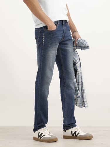 Image of WROGN Men's Cotton Stretch Jeans | Solid | Slim Fit