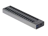 Farbe : Grau Delock Externer USB 3.0 Hub mit 16 Ports + Schalter