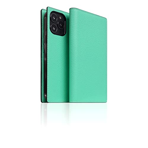 Étui portefeuille en cuir iPhone 14 Pro Max bleu fait main SLG D8