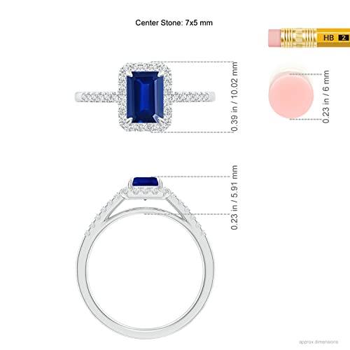 Angara Natural Blue Sapphire Engagement Ring for Women | Emerald-Cut Blue Sapphire Engagement Ring in 14K Solid Gold/Platinum | September Birthday, Gemstone Jewellery Gift4