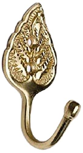 Bulk Hardware BH01605 Embrasse de rideaux feuille Laiton massif, 30 x 65 x 30 mm, Set de 2 Pièces