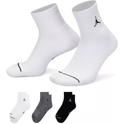 Nike Unisex Air Jordan Everyday Cushioned Crew Basketball Socks 3-Pack Large Men 8-12 / Women 10-13