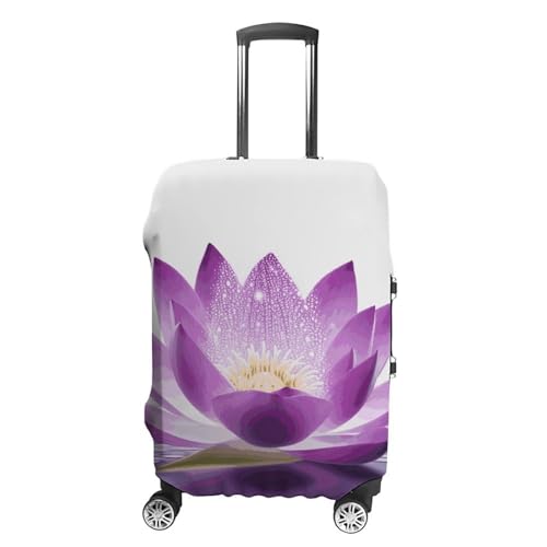 Flower Purple Printed Luggage Cover Protector, Fits 18-32 Inch Luggage