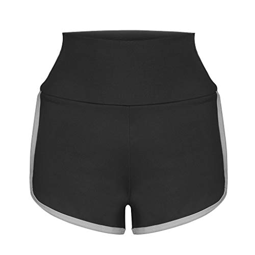 Keepfit Men's Shorts Athletic Elastic High Waist Workout Biker Shorts Stretch Yoga Shorts With Pockets Women's Running Sport Shorts Lightweight Black #TOP3