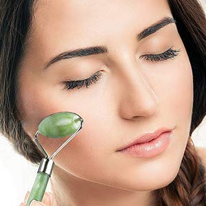 RutviRoshan Natural Jade Face Massager Roller & Facial Massage Beauty Tool for Face Neck Toning, Firming & Serum Application 2