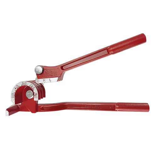FUZVOL 3-in-1 6-8-10mm Manual Pipe Bender 180 Tube Bending Tool Compatible with 1/4 5/16 3/8 Flexible Pipes Heavy Duty Copper Pipe Bender for ACR Refrigeration Aluminium & Brass(Red)