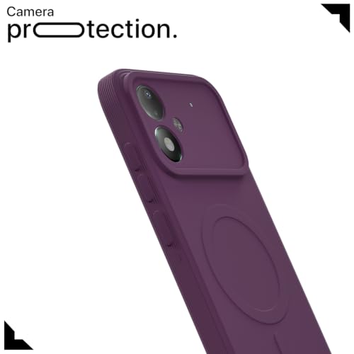 Image of Outlouders Back Cover for Poco M8 Power 5G | Soft Matte Silicone | Slim Fit | Magnetic-Safe Logo Design (Magnetic-Safe Not Compatible) | Shockproof | Camera Protection Bumper Case (Purple)