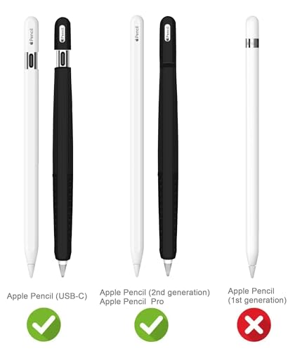 Funda de silicona compatible con Apple Pencil USB-C, accesorio ligero antiarañazos 3