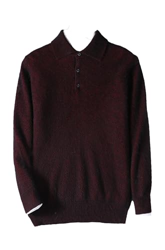 Dcvmvmn Men's Cashmere Large Size Sweater Winter Solid Casual Knitted Pullover Long Sleeve Warm Sweater Brown