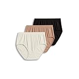 Jockey Women's Underwear Comfies Microfiber Brief - 3 Pack, Black/Ivory/Light, 7
