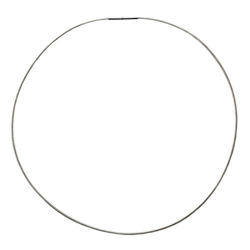 Damen Edelstahl Collier Halsreif Ø 1 mm Bajonett Drehverschluß Halskette Hochwertiger Edelstahlreif (55) Cover