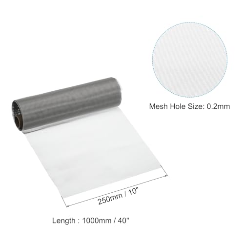 PATIKIL 40L x 10W Drahtgeflecht, 80 Mesh 316L Edelstahl Lüftungsfiltergitter für Fenster Sicherheitslüftungsabdeckung Filtration Tierzaun