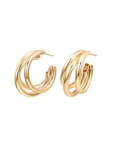 Xivir Earrings for Women and Girls Golden Hoops Earrings | Birthday Gift for girls and women Anniversary Gift (Gold) (B0CJJSQMCW) Amazon Price History, Amazon Price Tracker