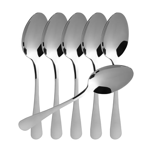 BESCH 6 Cucharas de Sopera Acero Inoxidable 20 x 4.5 cm
