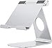 Support Tablette OMOTON, Support Dock Réglable pour iPad Mini 2021, iPad 10.2, iPad Pro 11/12.9, iPad air, Samsung Tabs, Tablette Moins De 13 Pouces, Support iPad Multi-Angles en Aluminium, Argenté