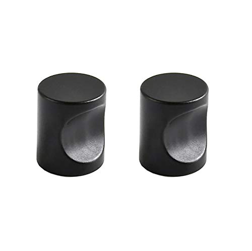 ANSIEDIO 2pcs Black Handles Knobs Round Cabinet Knobs Aluminum Drawer Knobs Single Hole Furniture Door Knobs
