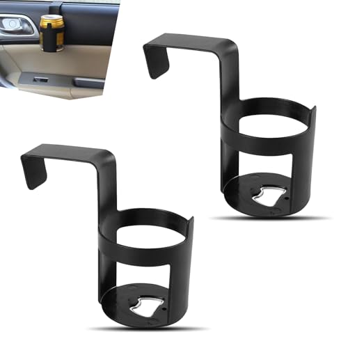 icykale 2 PCS Car Cup Holder, 5.51\" x 2.55\" x 4.52\" Drink Can Water Bottle Container Hook, Multifunctional Window Glass Dashboard Mounted Storage Rack, Universal for Most Cars and Trucks (Black)