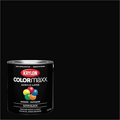 Image of Krylon K05626007 Colormaxx Brush On Paint, Quart, Black