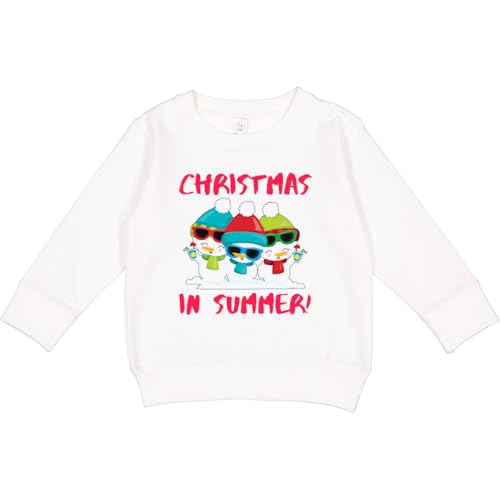 inktastic Christmas in Summer with Summer Snowman Toddler Sweatshirt 3T White 2a355