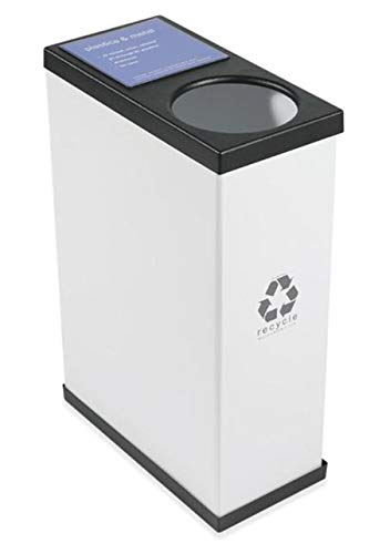 RecycleBoxBin Single Recycling Bin - Large Capacity (25 gal.), All Plastic Construction, Light-Weight, with Changeable Label System