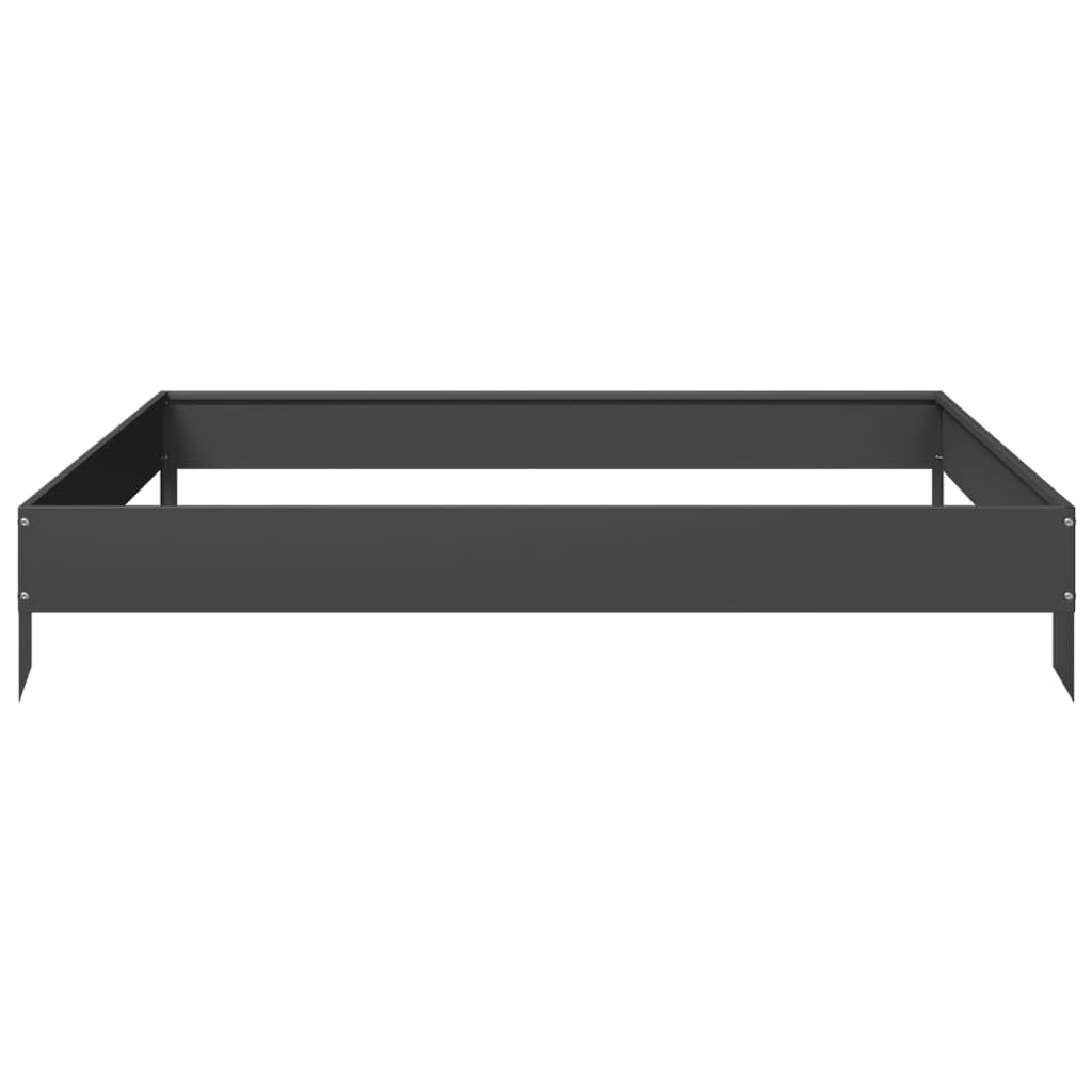 Bancal alto de acero 100 x 100 x 18,5 cm, color negro, cama elevada para flores, verduras y hierbas en el jardín, el suelo abierto evita el encharcamiento, resistente y duradero para el exterior