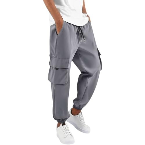 Men's Overalls Jogging Pants Casual Pants Draw Rope Elastic Waist Sports Outdoor Running Mens Workout Pants with