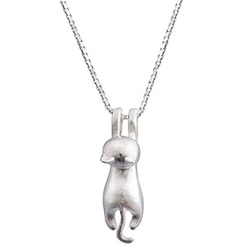 Cute Animals Club Silver Cat Necklace - Sterling Silver Necklace for Women, Sterling Silver Necklace with Pendant, Pendant Necklace for Women, Sterling Silver Pendant Necklace, Cute Necklace for Women