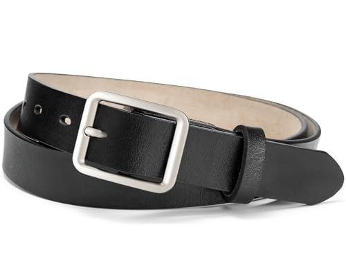 maikun Womens Leather Belt, Fashion Black Womens Belt for Jeans Pants, Easy to Match