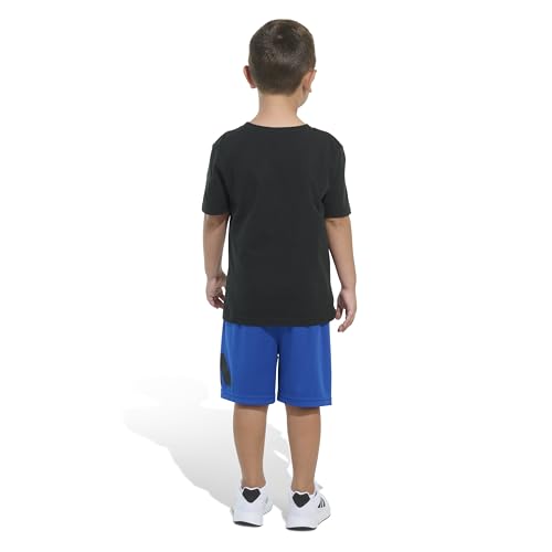 Image of adidas Boys' Short Sleeve Cotton Tee Shirt and Logo Short Set
