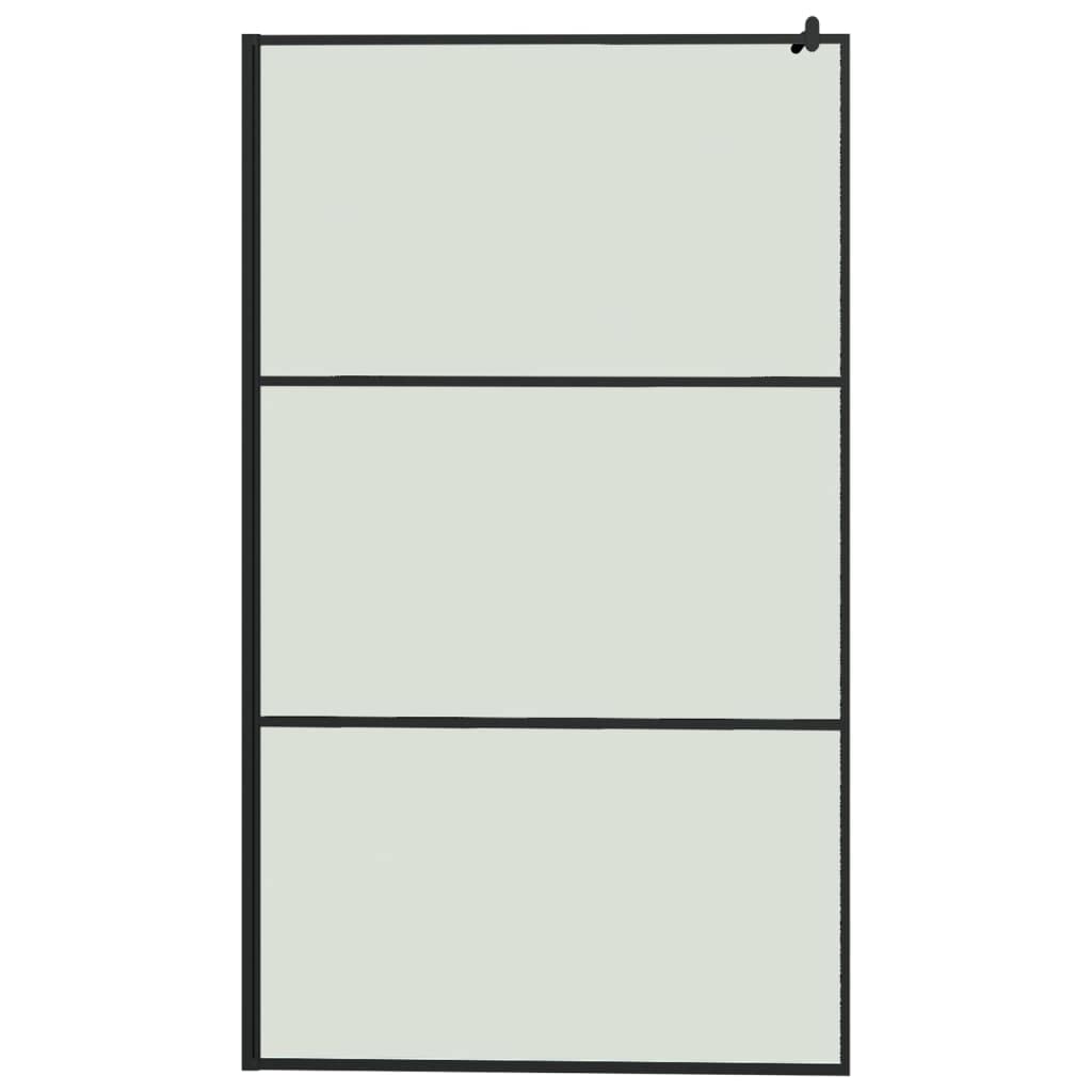 Mampara Ducha con Estante Vidrio ESG y Aluminio Negro 115x195cm, Mampara Bañera, Mampara Baño Ducha, Cabina De Ducha, Mampara Baño - SPU:3185485
